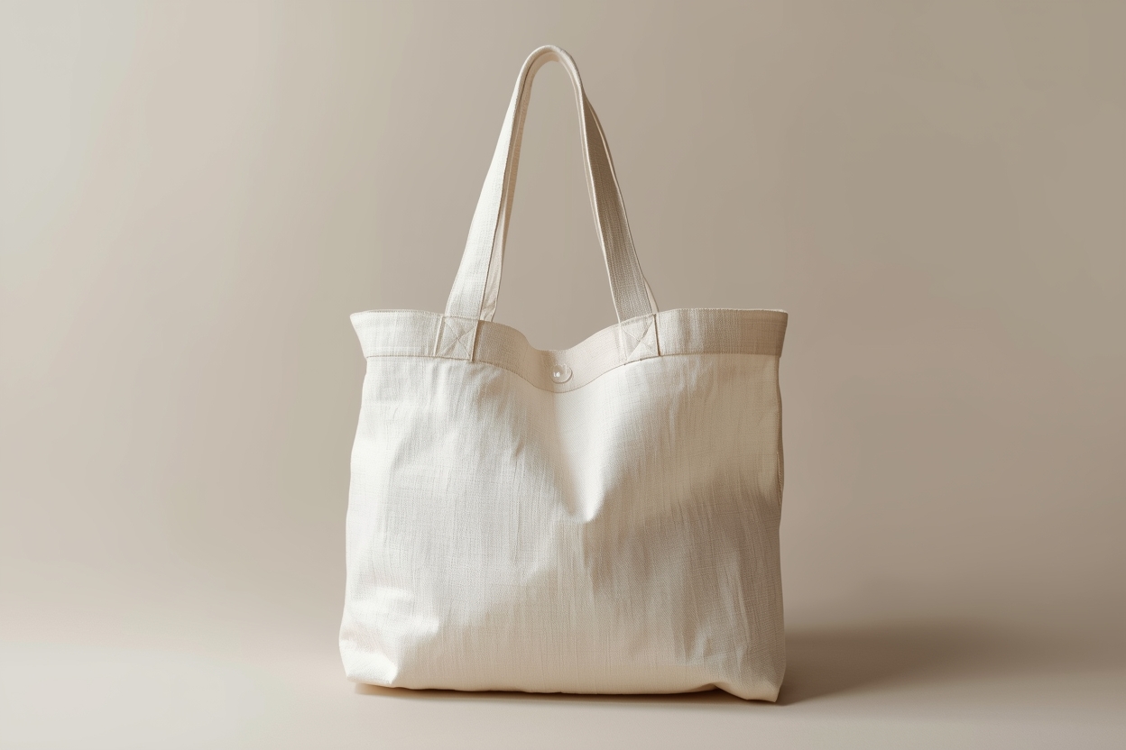 Elegante linnen draagtas in natuurlijke kleur