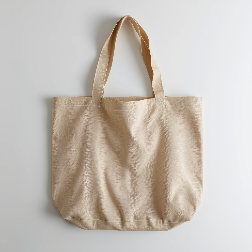 Biologische linnen draagtas in natuurlijke beige kleur
